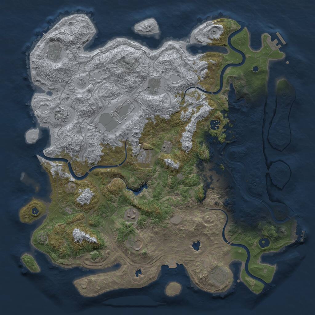 Rust Map: Procedural Map, Size: 4500, Seed: 756815098, 17 Monuments