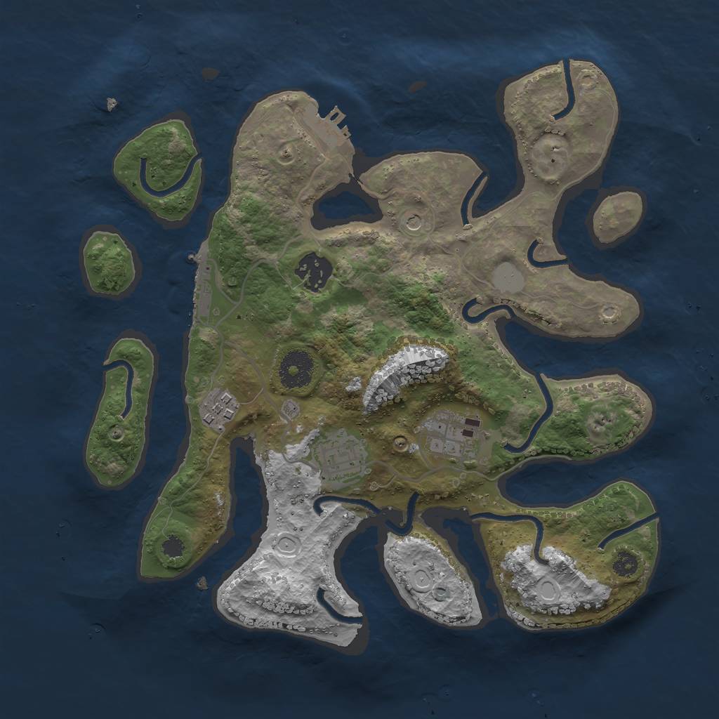 Rust Map: Procedural Map, Size: 3000, Seed: 222762, 12 Monuments
