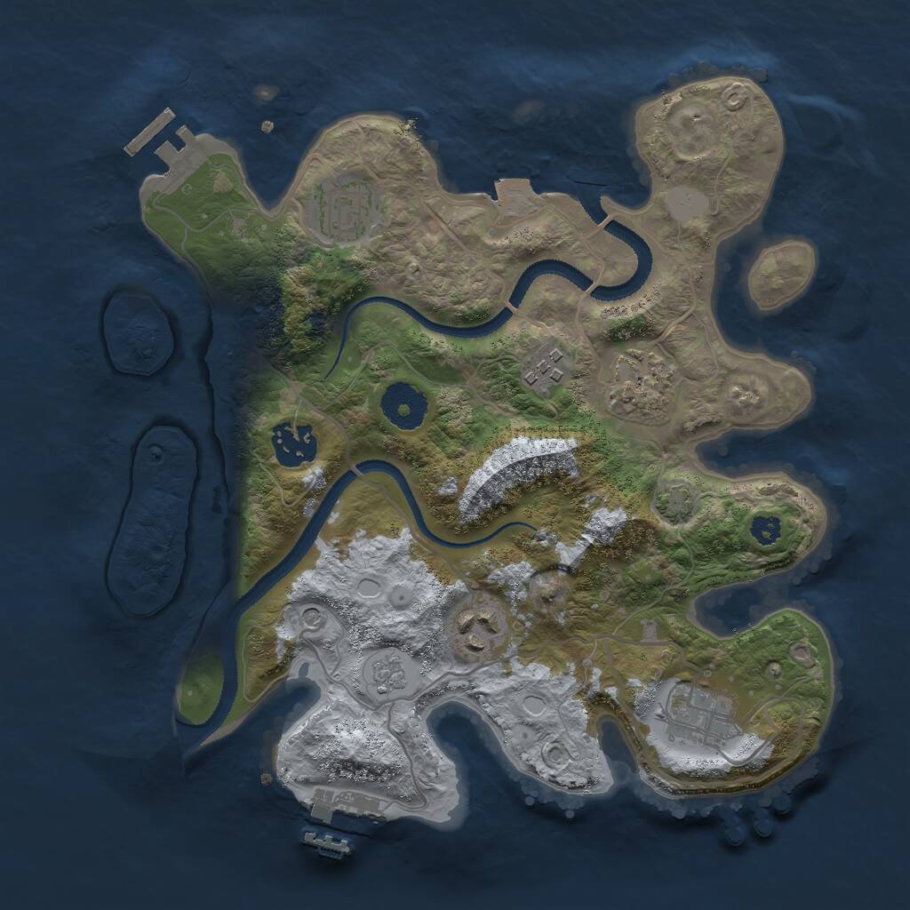 Rust Map: Procedural Map, Size: 3000, Seed: 222762, 12 Monuments