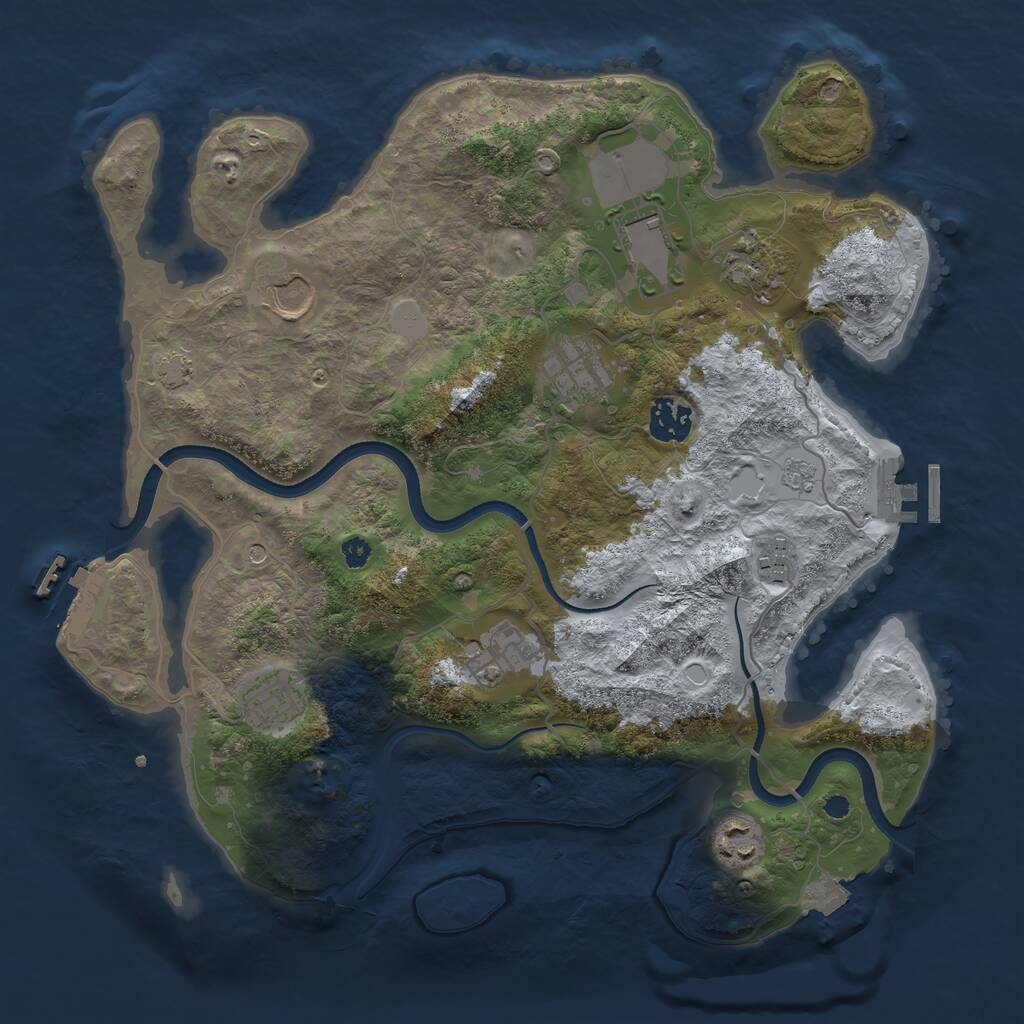 Rust Map: Procedural Map, Size: 3500, Seed: 1757937915, 15 Monuments