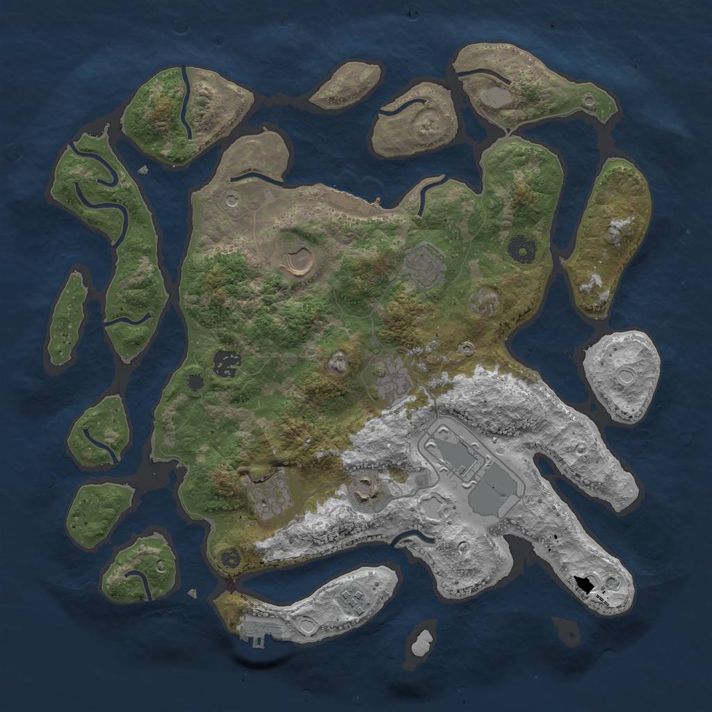 Rust Map: Procedural Map, Size: 3750, Seed: 356950, 16 Monuments
