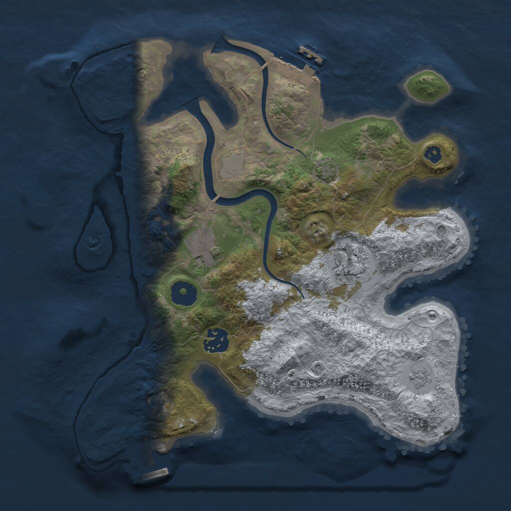 Rust Map: Procedural Map, Size: 3000, Seed: 447310, 8 Monuments
