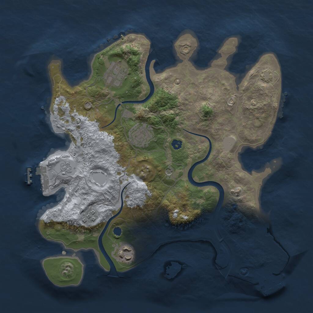 Rust Map: Procedural Map, Size: 3000, Seed: 970721, 10 Monuments