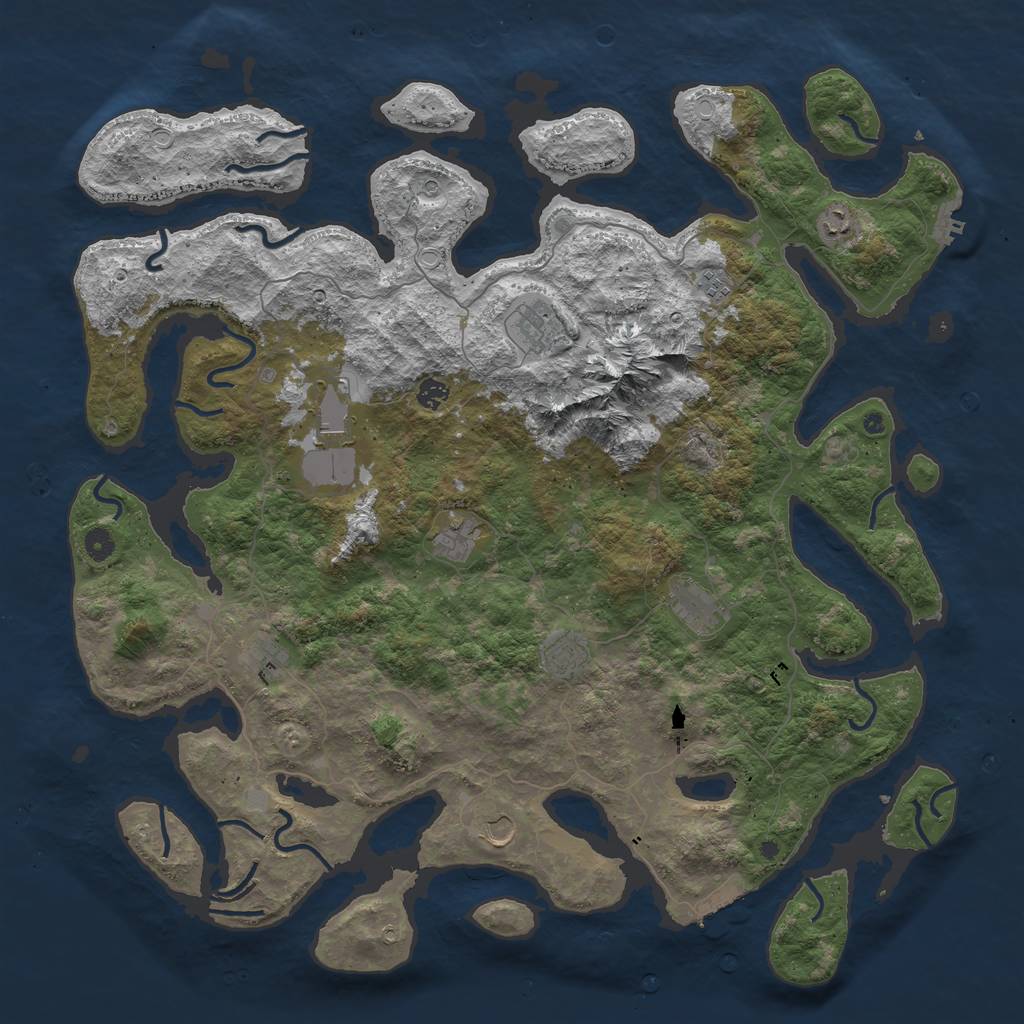 Rust Map: Procedural Map, Size: 5000, Seed: 204794471, 18 Monuments