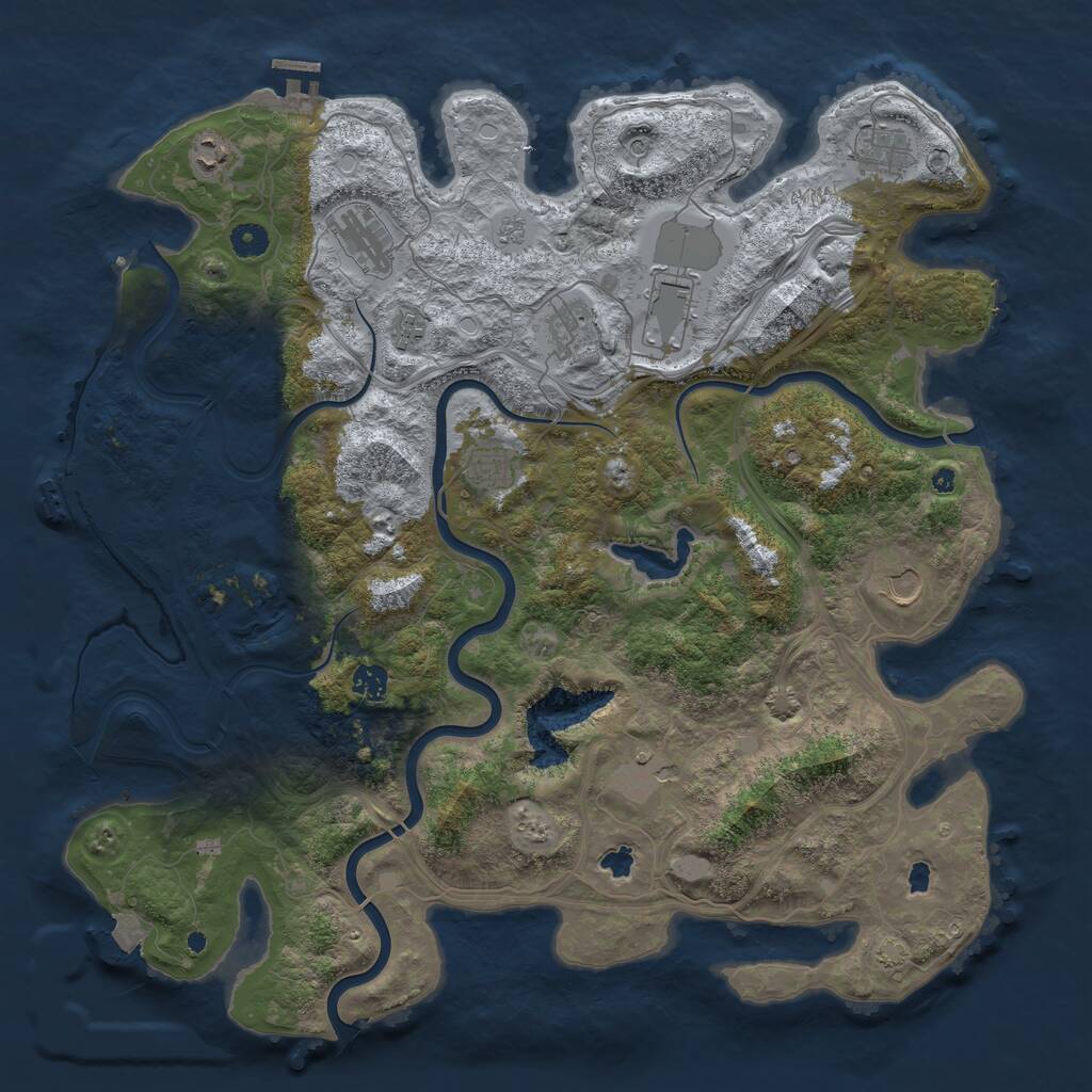 Rust Map: Procedural Map, Size: 4500, Seed: 110612, 16 Monuments