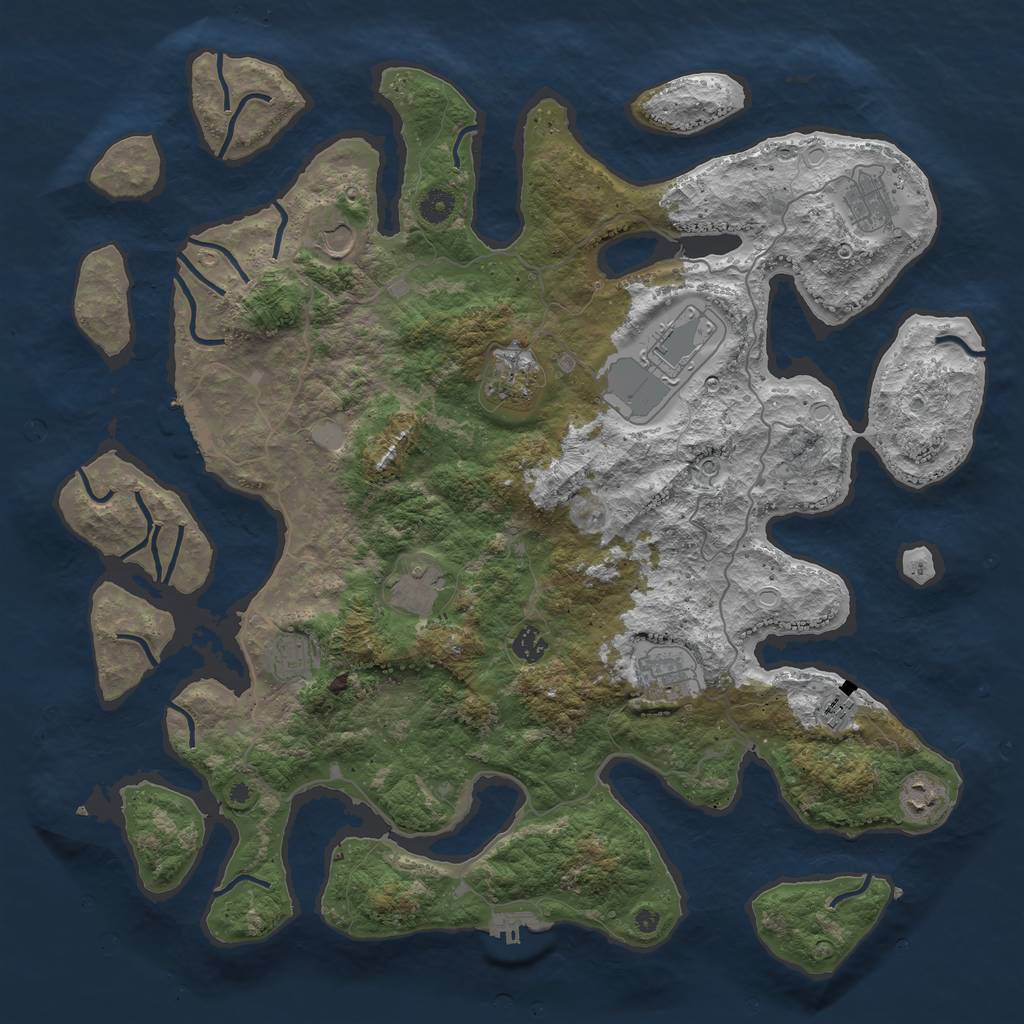 Rust Map: Procedural Map, Size: 4500, Seed: 20612, 18 Monuments