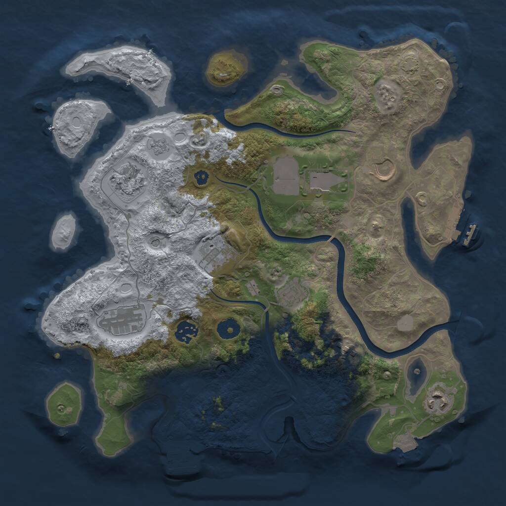 Rust Map: Procedural Map, Size: 3500, Seed: 57620129, 15 Monuments