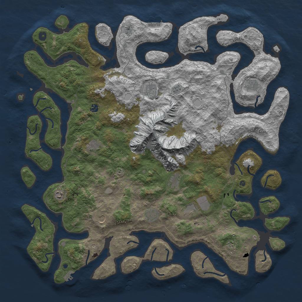 Rust Map: Procedural Map, Size: 5500, Seed: 777, 19 Monuments