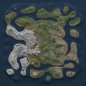 Thumbnail Rust Map: Procedural Map, Size: 4000, Seed: 1927627575, 16 Monuments