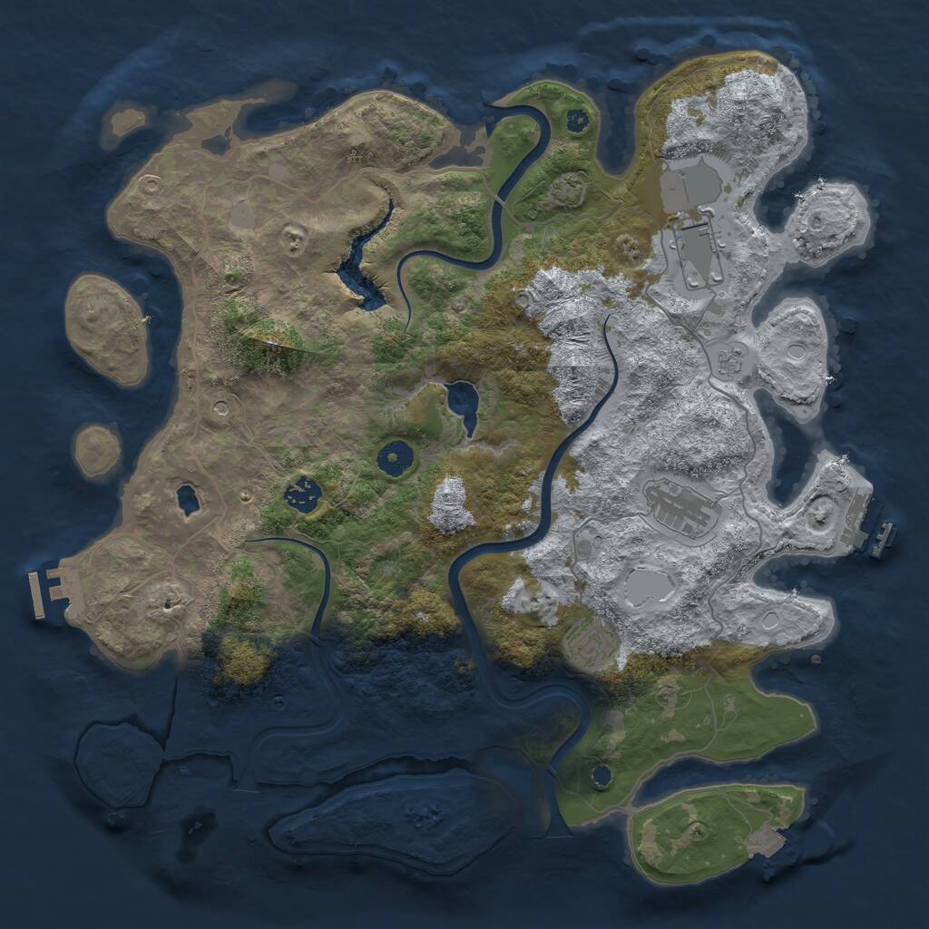 Rust Map: Procedural Map, Size: 4000, Seed: 16351564, 10 Monuments