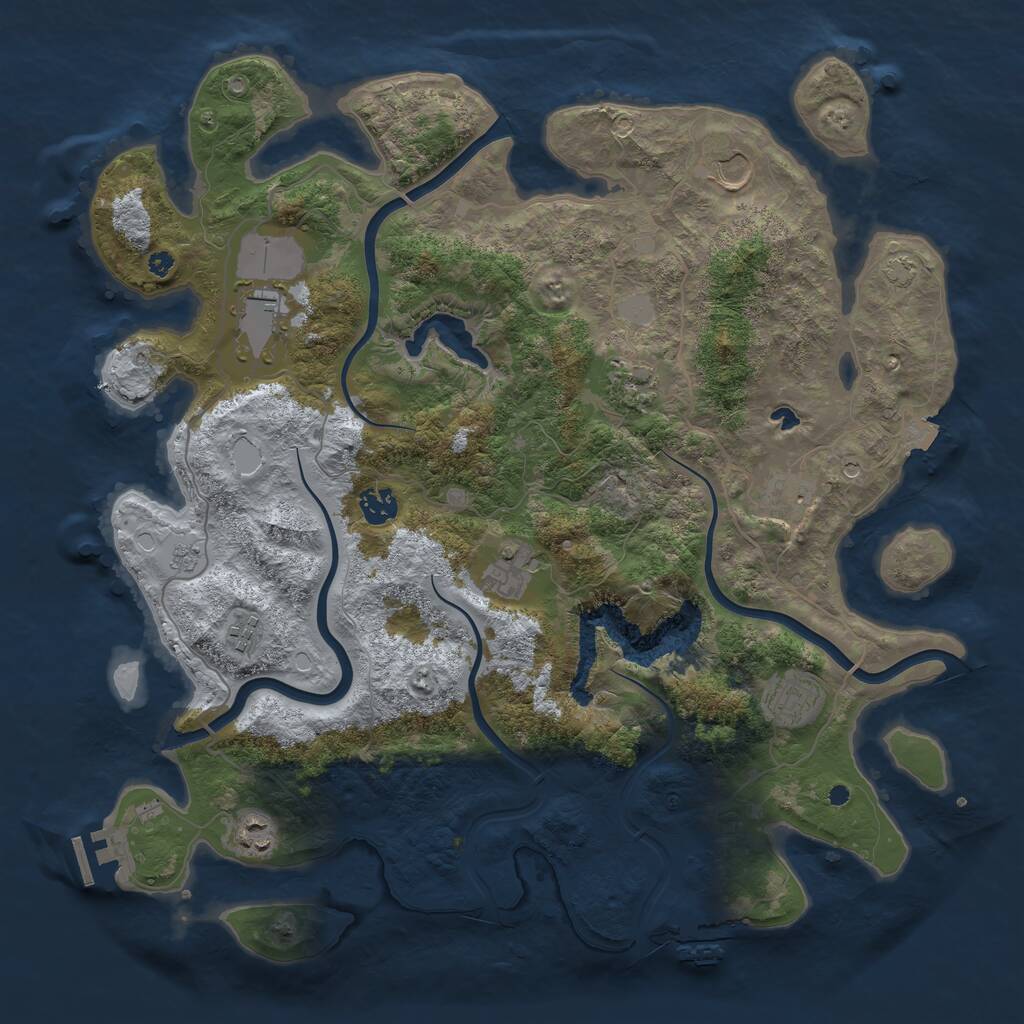 Rust Map: Procedural Map, Size: 4096, Seed: 615334, 15 Monuments