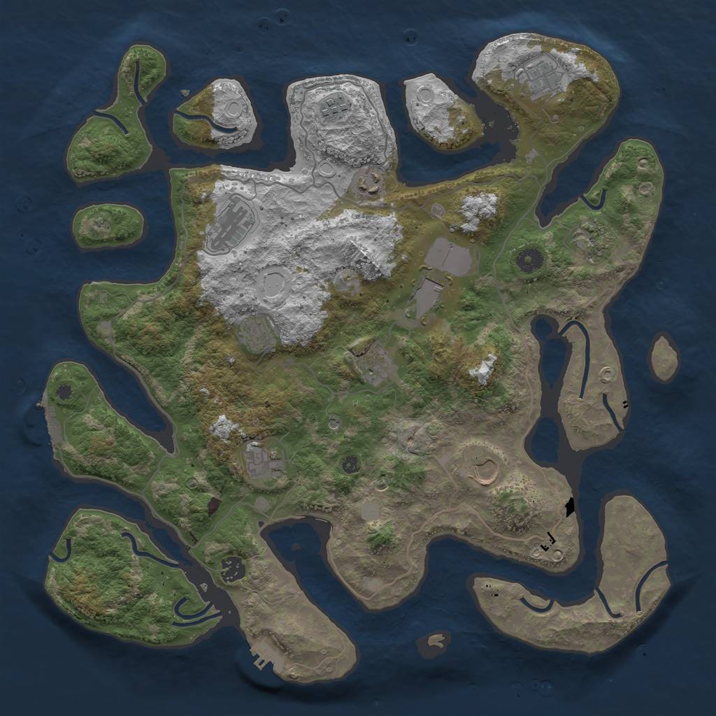 Rust Map: Procedural Map, Size: 4200, Seed: 1258576790, 19 Monuments
