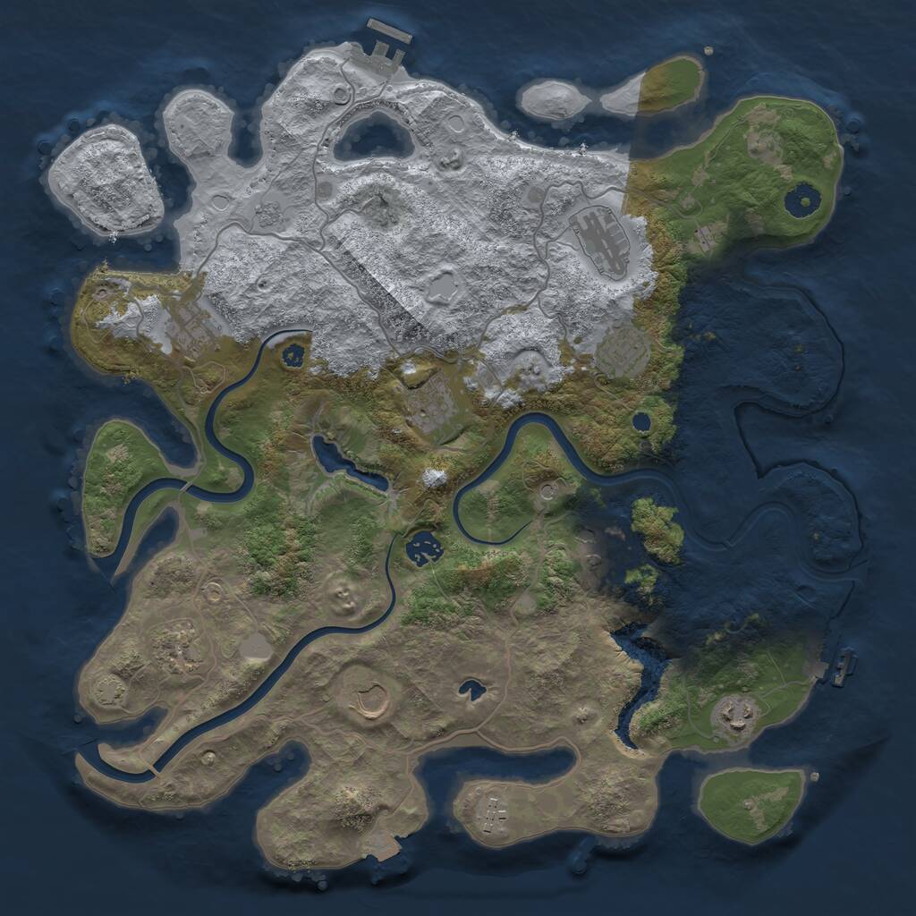 Rust Map: Procedural Map, Size: 4000, Seed: 2084226267, 16 Monuments