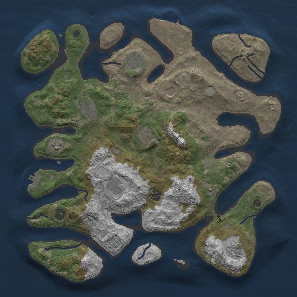 Rust Map: Procedural Map, Size: 3900, Seed: 7825516, 17 Monuments