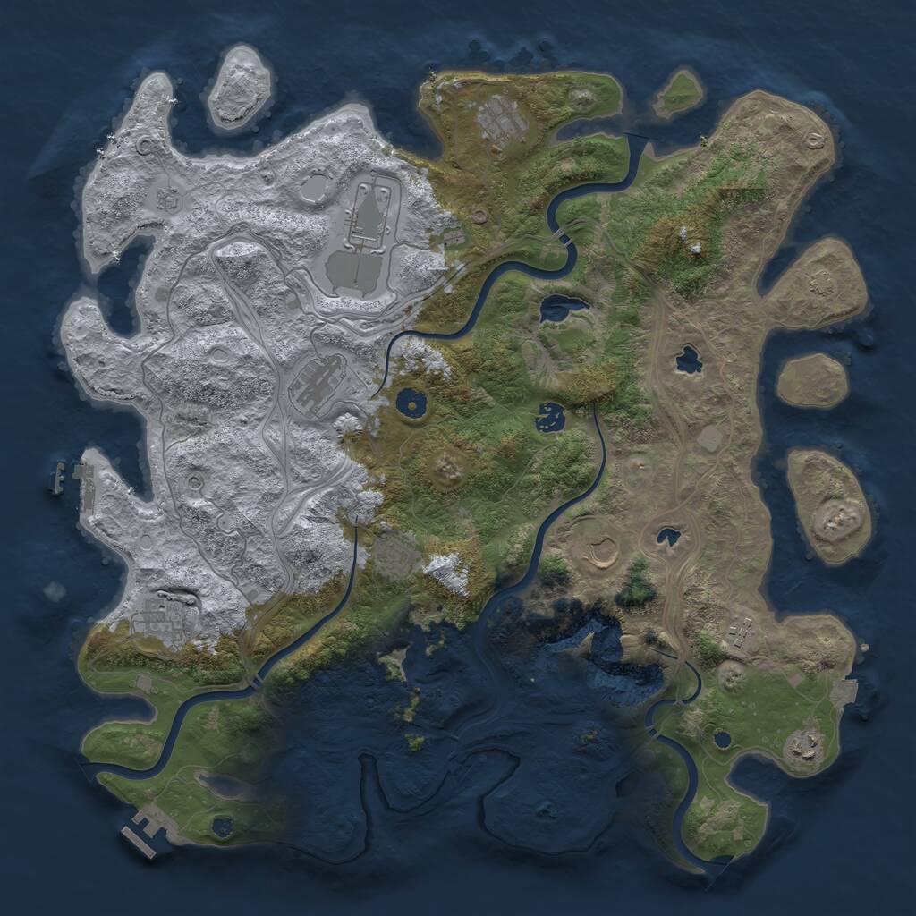 Rust Map: Procedural Map, Size: 4500, Seed: 27733210, 15 Monuments
