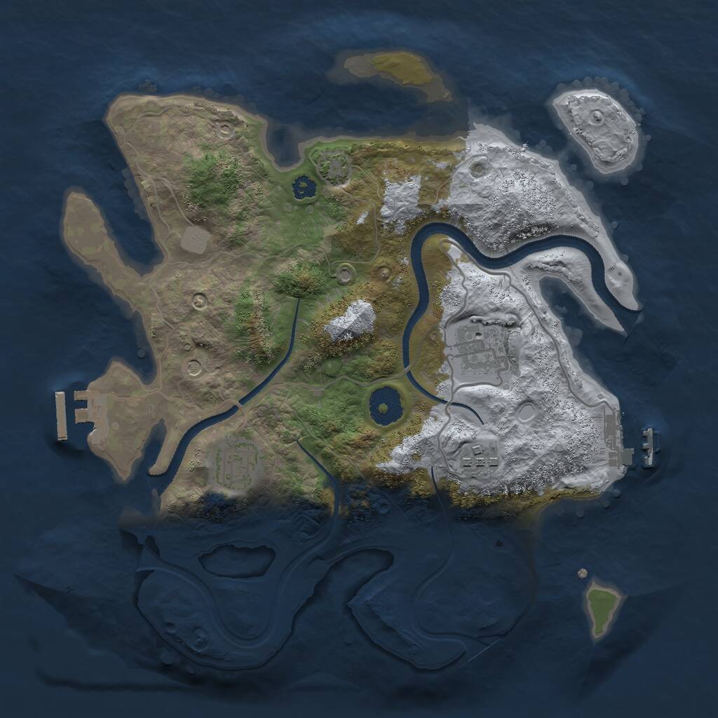 Rust Map: Procedural Map, Size: 3000, Seed: 725824318, 8 Monuments