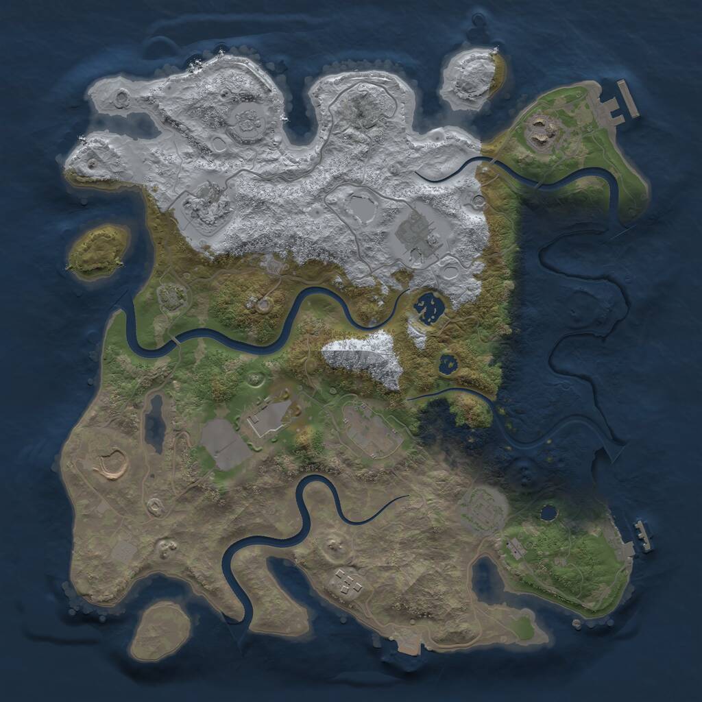 Rust Map: Procedural Map, Size: 3567, Seed: 28498, 15 Monuments