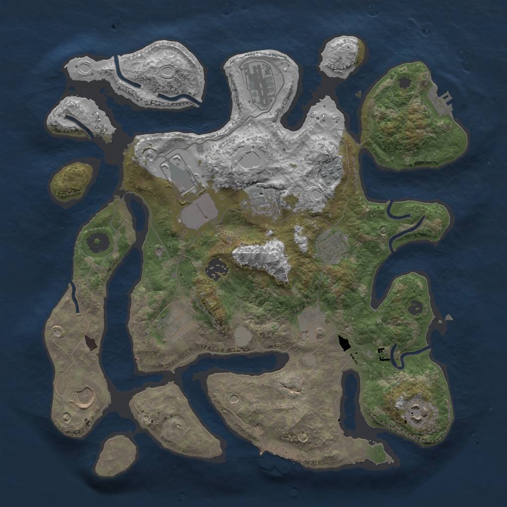 Rust Map: Procedural Map, Size: 3567, Seed: 28498, 18 Monuments