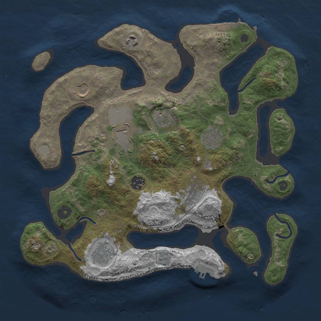Rust Map: Procedural Map, Size: 3500, Seed: 196367907, 17 Monuments