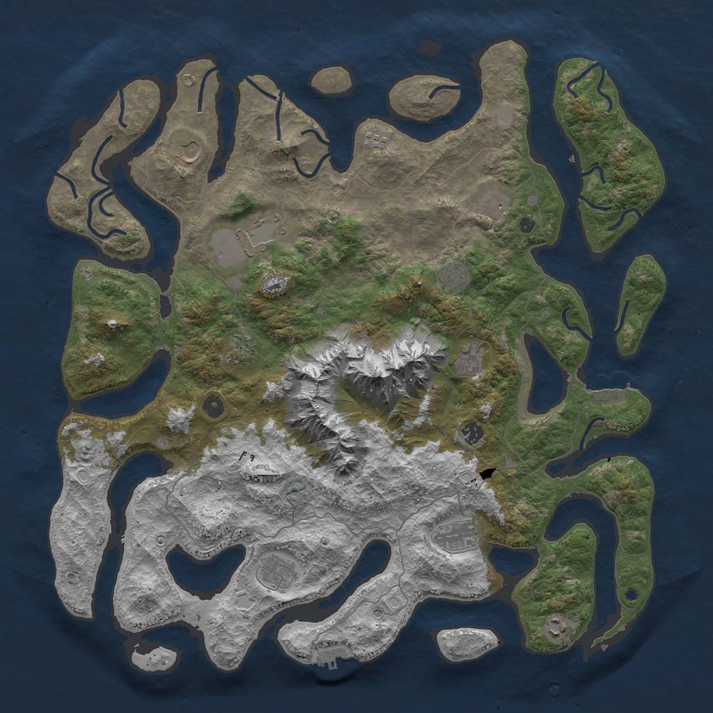 Rust Map: Procedural Map, Size: 5000, Seed: 182150, 19 Monuments