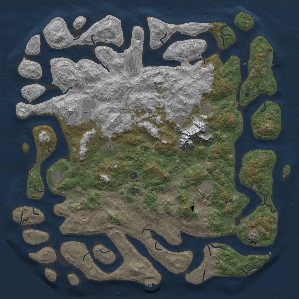 Rust Map: Procedural Map, Size: 6000, Seed: 32474, 19 Monuments