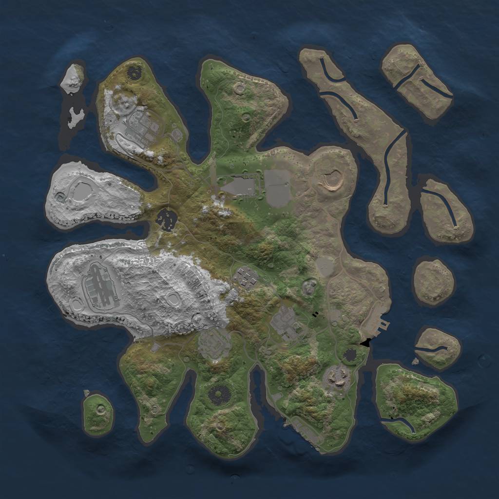 Rust Map: Procedural Map, Size: 3500, Seed: 1874216500, 16 Monuments