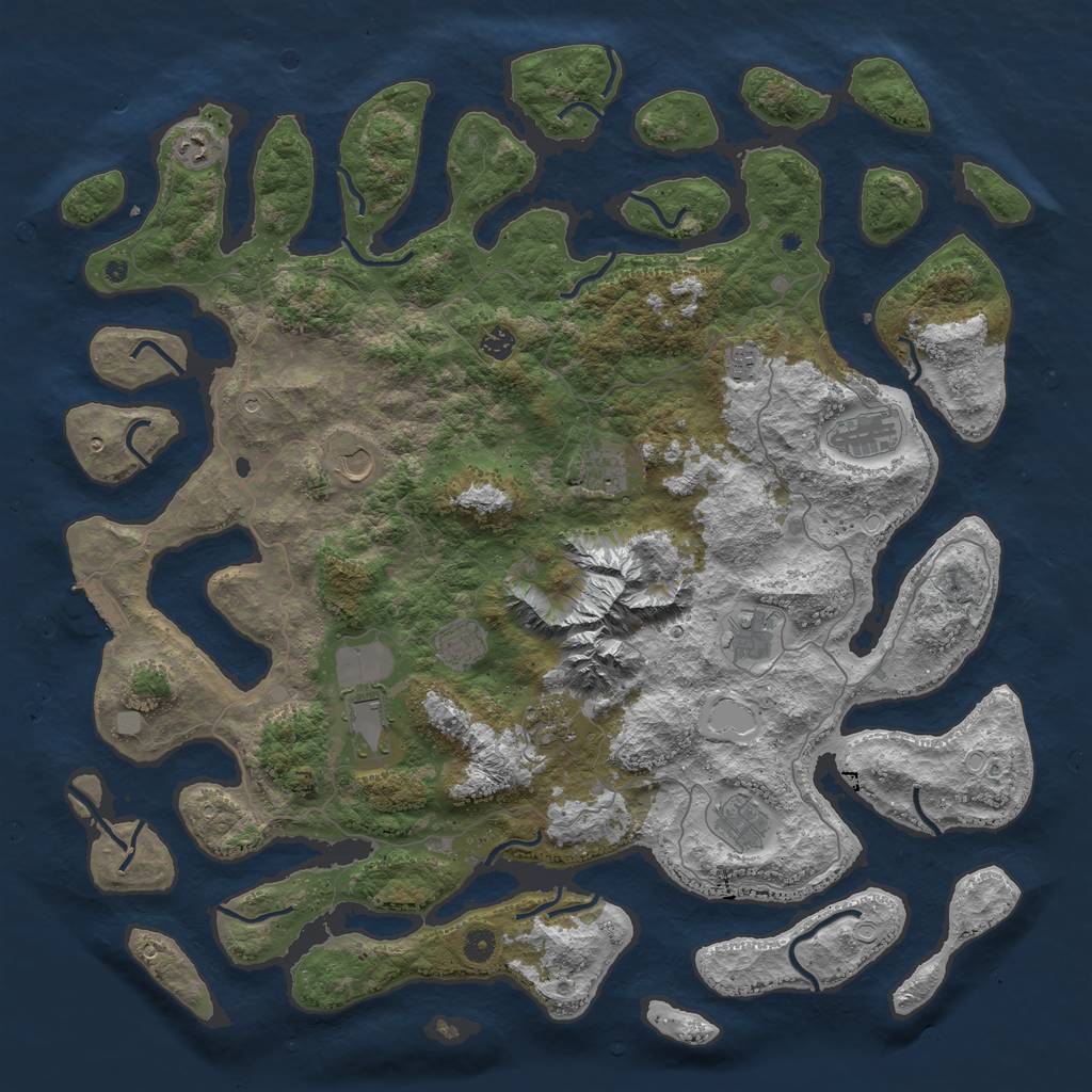 Rust Map: Procedural Map, Size: 5000, Seed: 1522531, 18 Monuments