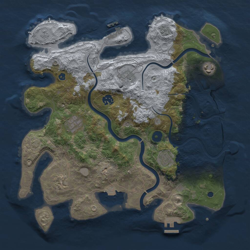 Rust Map: Procedural Map, Size: 3493, Seed: 248755091, 13 Monuments