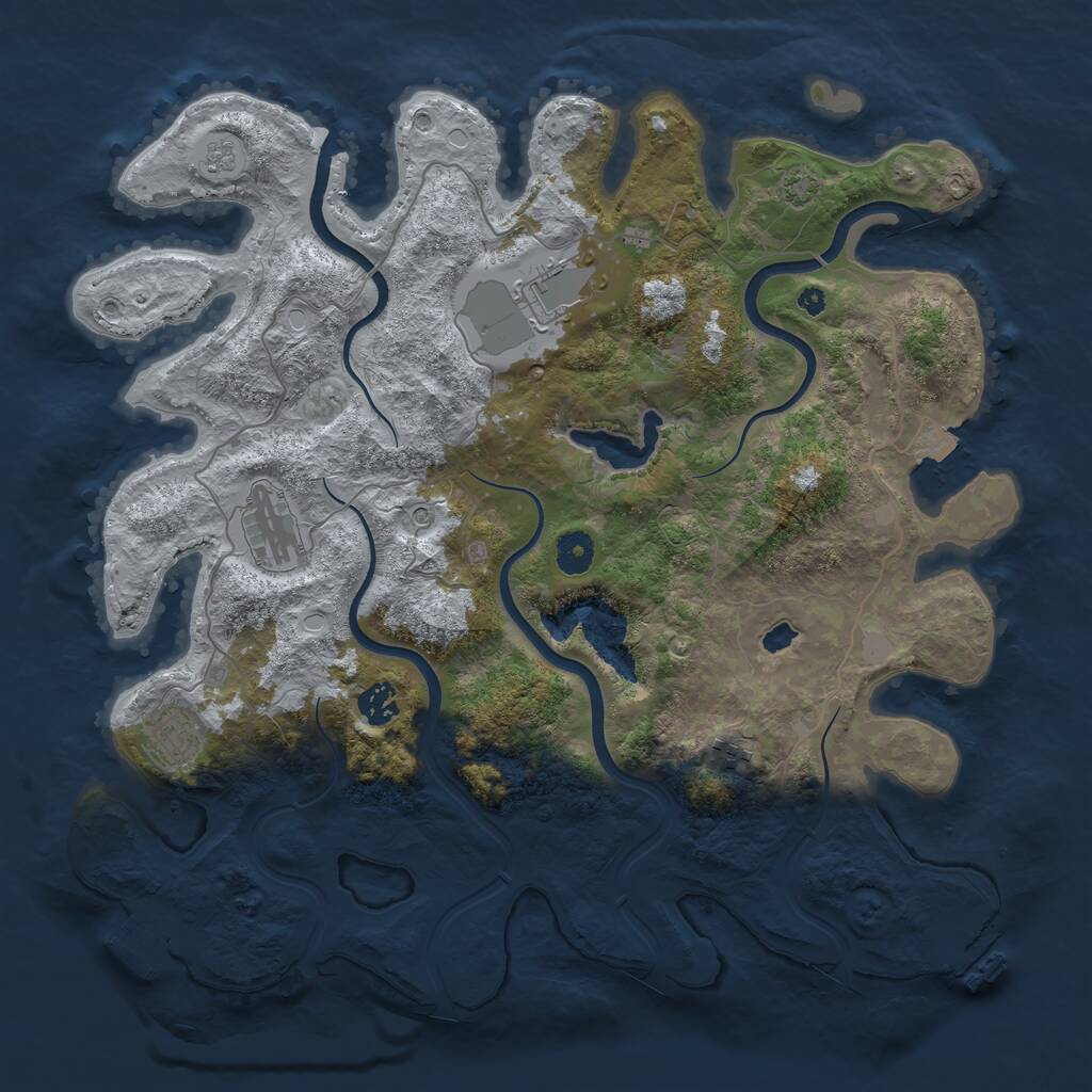 Rust Map: Procedural Map, Size: 4000, Seed: 251431, 11 Monuments