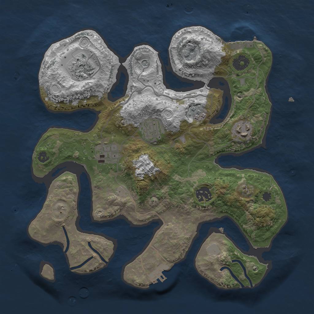 Rust Map: Procedural Map, Size: 3000, Seed: 279794, 14 Monuments