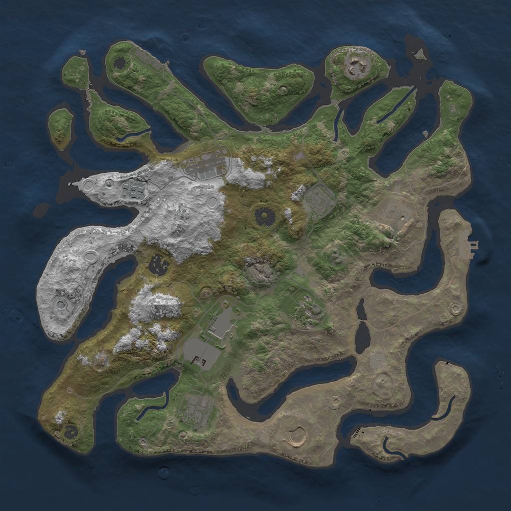 Rust Map: Procedural Map, Size: 3750, Seed: 219, 18 Monuments