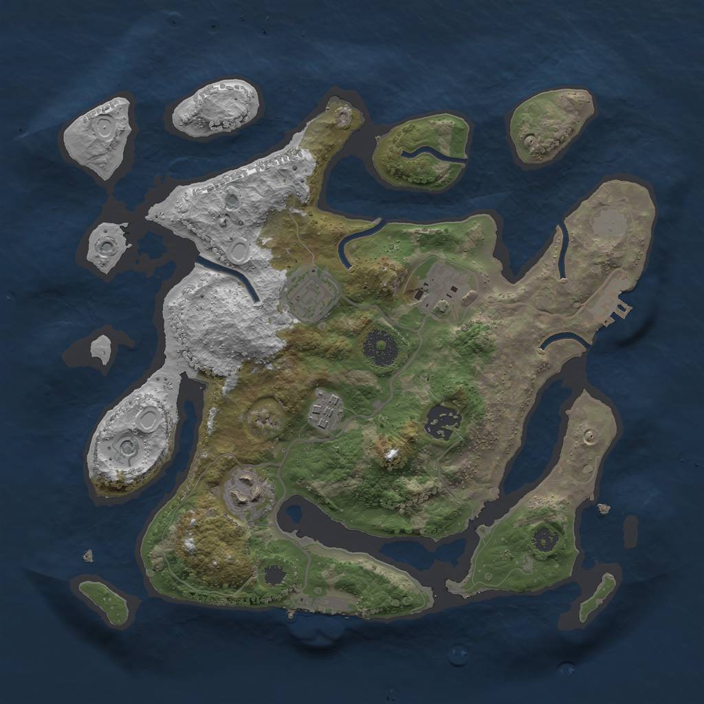 Rust Map: Procedural Map, Size: 3000, Seed: 294892, 13 Monuments