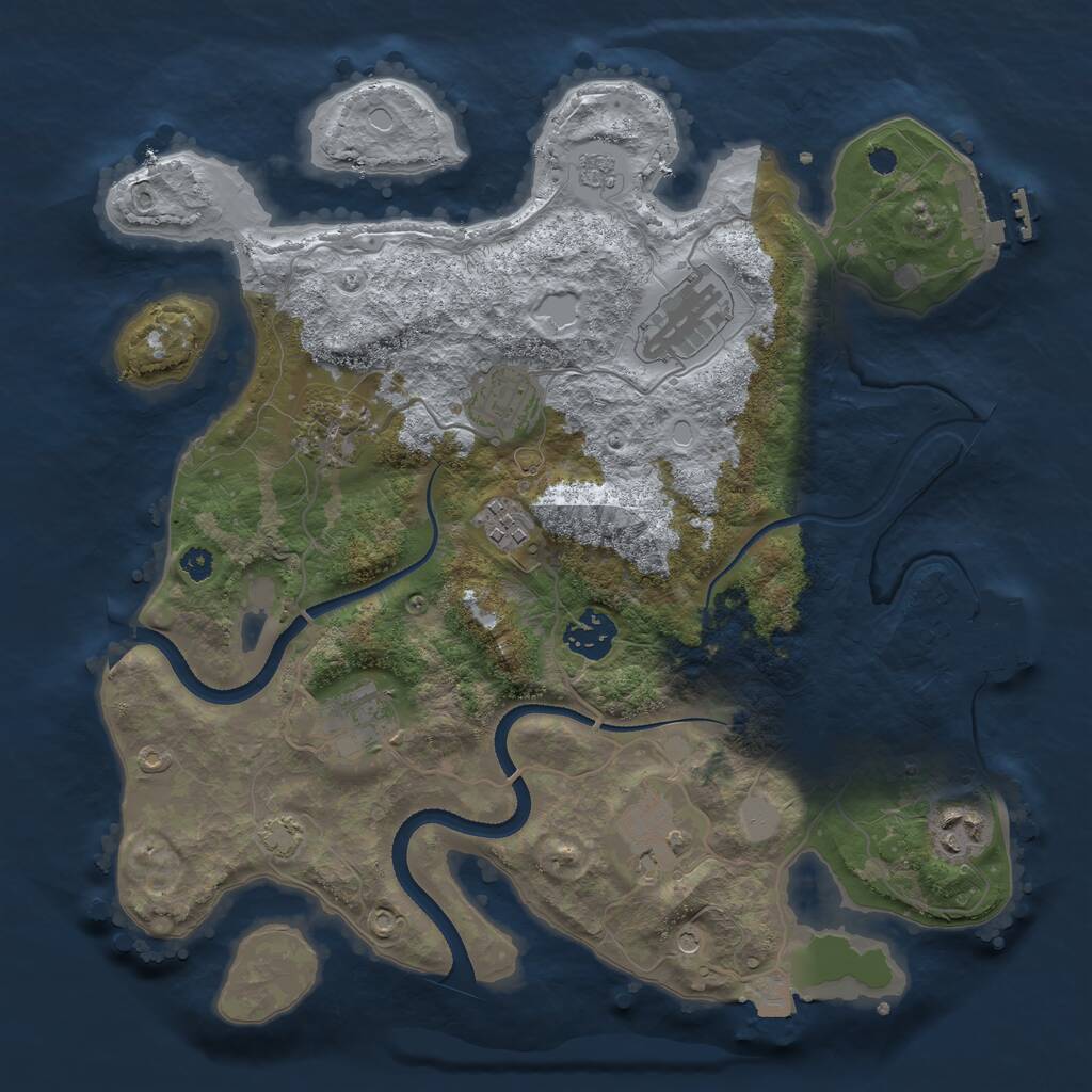 Rust Map: Procedural Map, Size: 3325, Seed: 28498, 14 Monuments