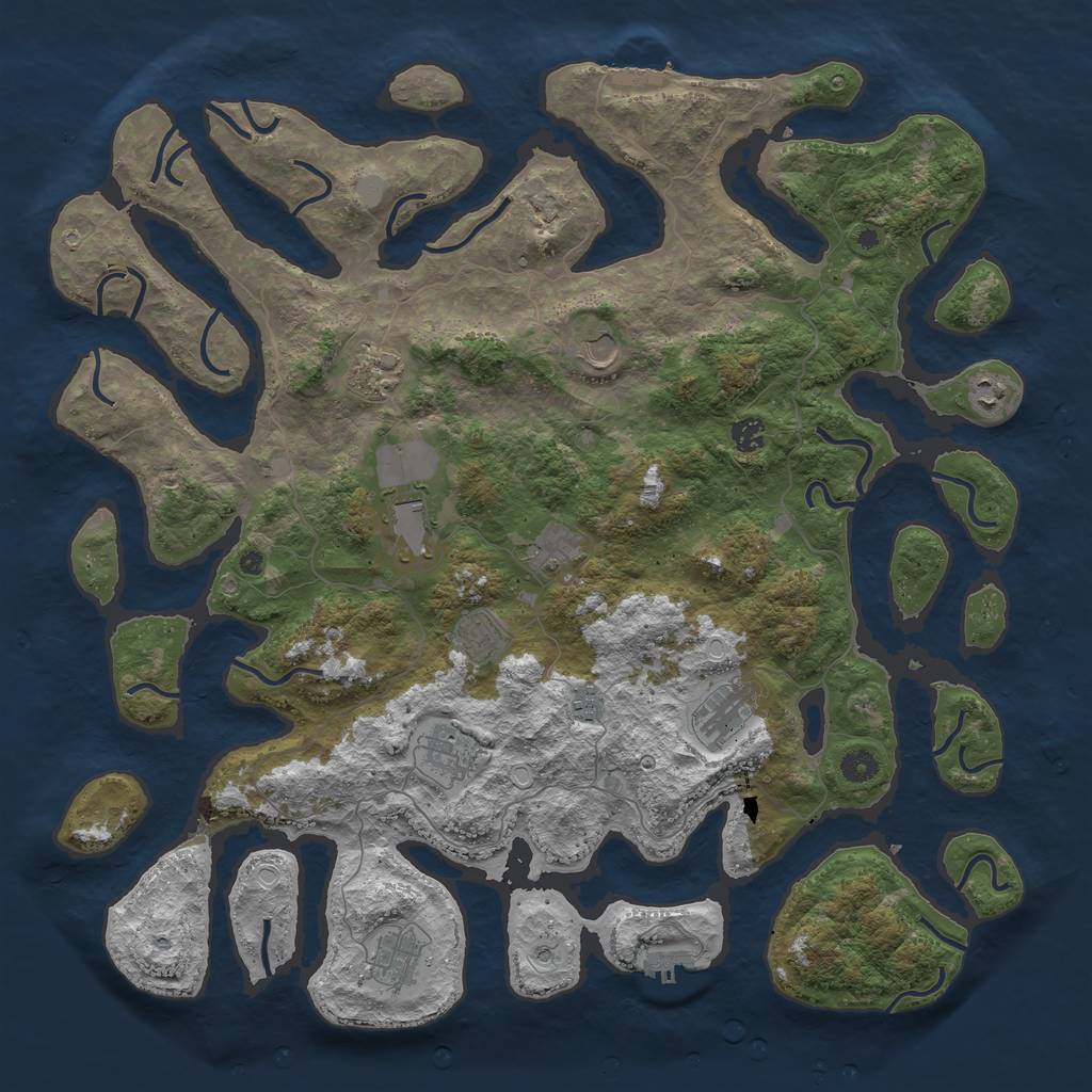 Rust Map: Procedural Map, Size: 4700, Seed: 72847, 19 Monuments
