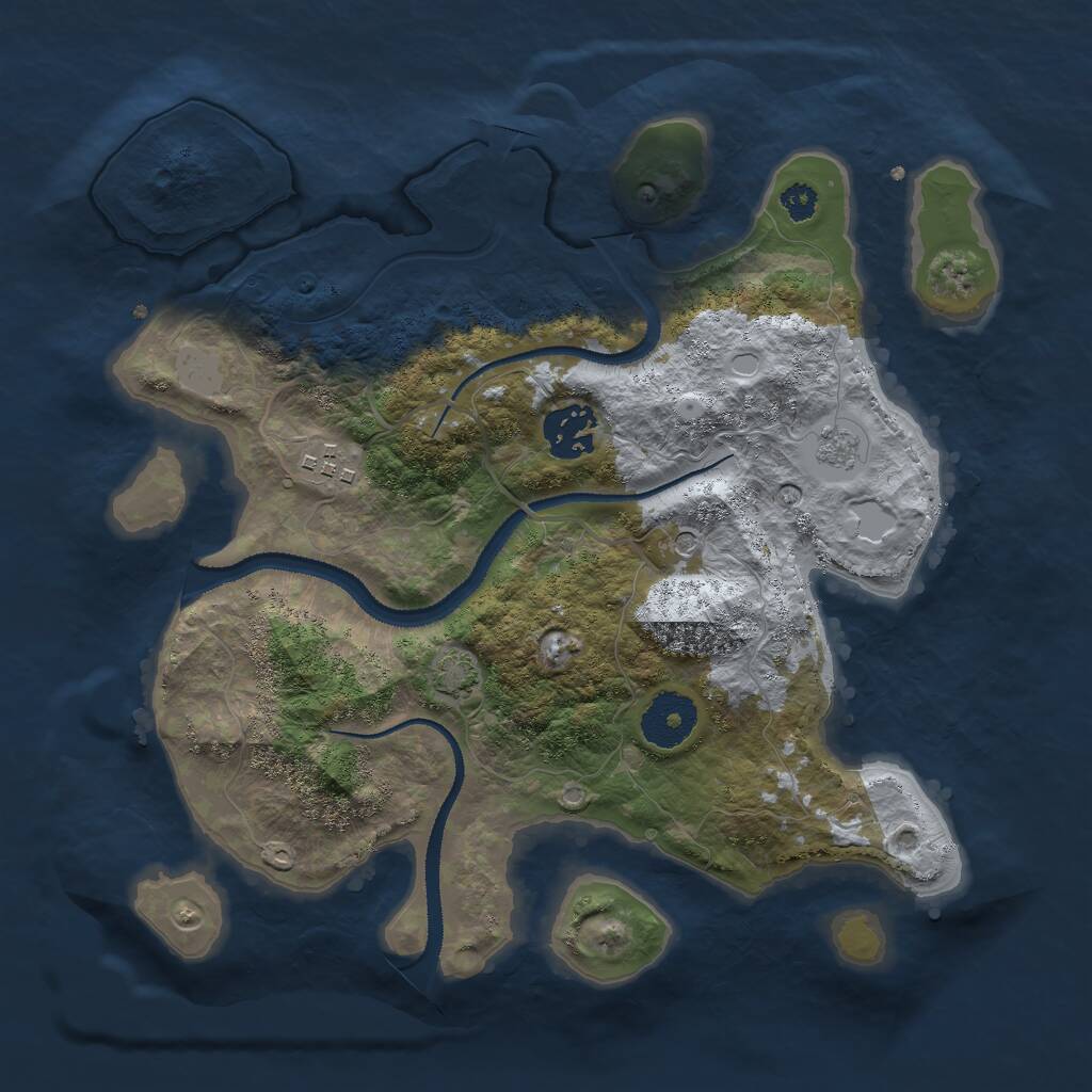 Rust Map: Procedural Map, Size: 3000, Seed: 1171212229, 6 Monuments