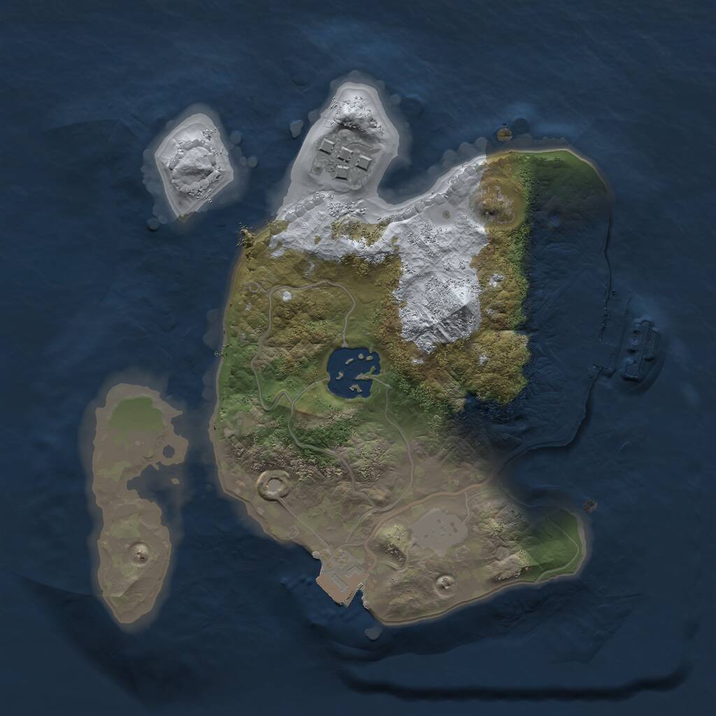 Rust Map: Procedural Map, Size: 2000, Seed: 155814121, 4 Monuments