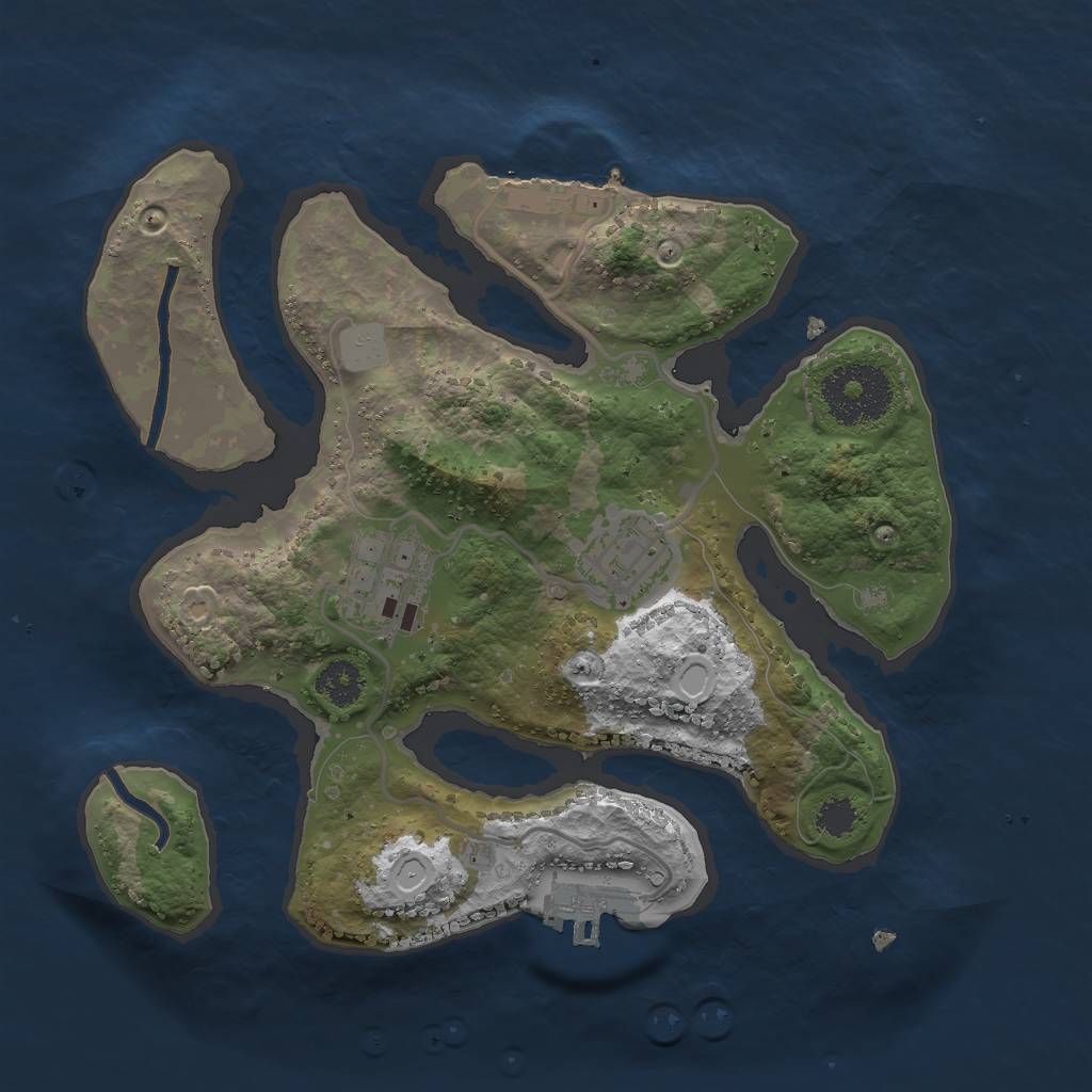 Rust Map: Procedural Map, Size: 2500, Seed: 19742, 9 Monuments