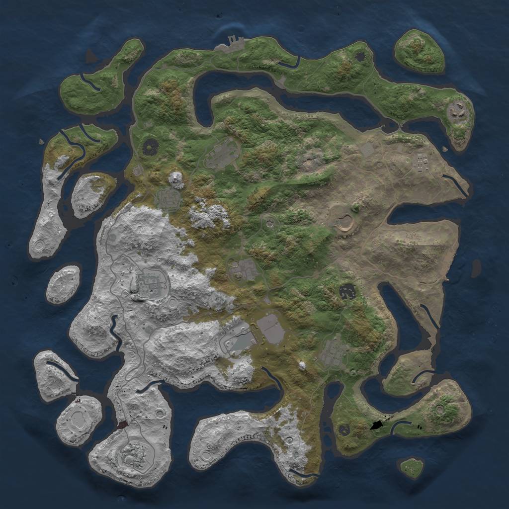 Rust Map: Procedural Map, Size: 4500, Seed: 150810, 19 Monuments