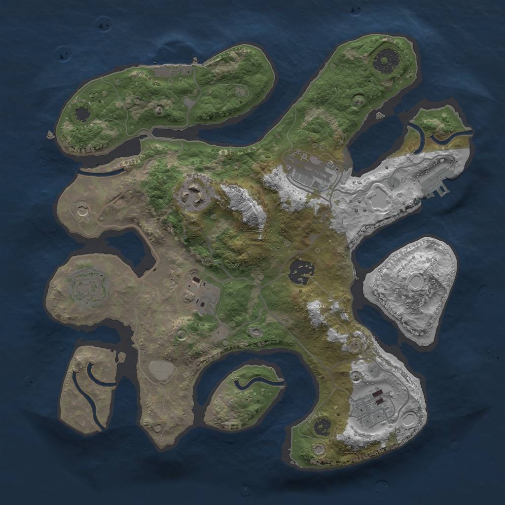 Rust Map: Procedural Map, Size: 3000, Seed: 1620677053, 14 Monuments