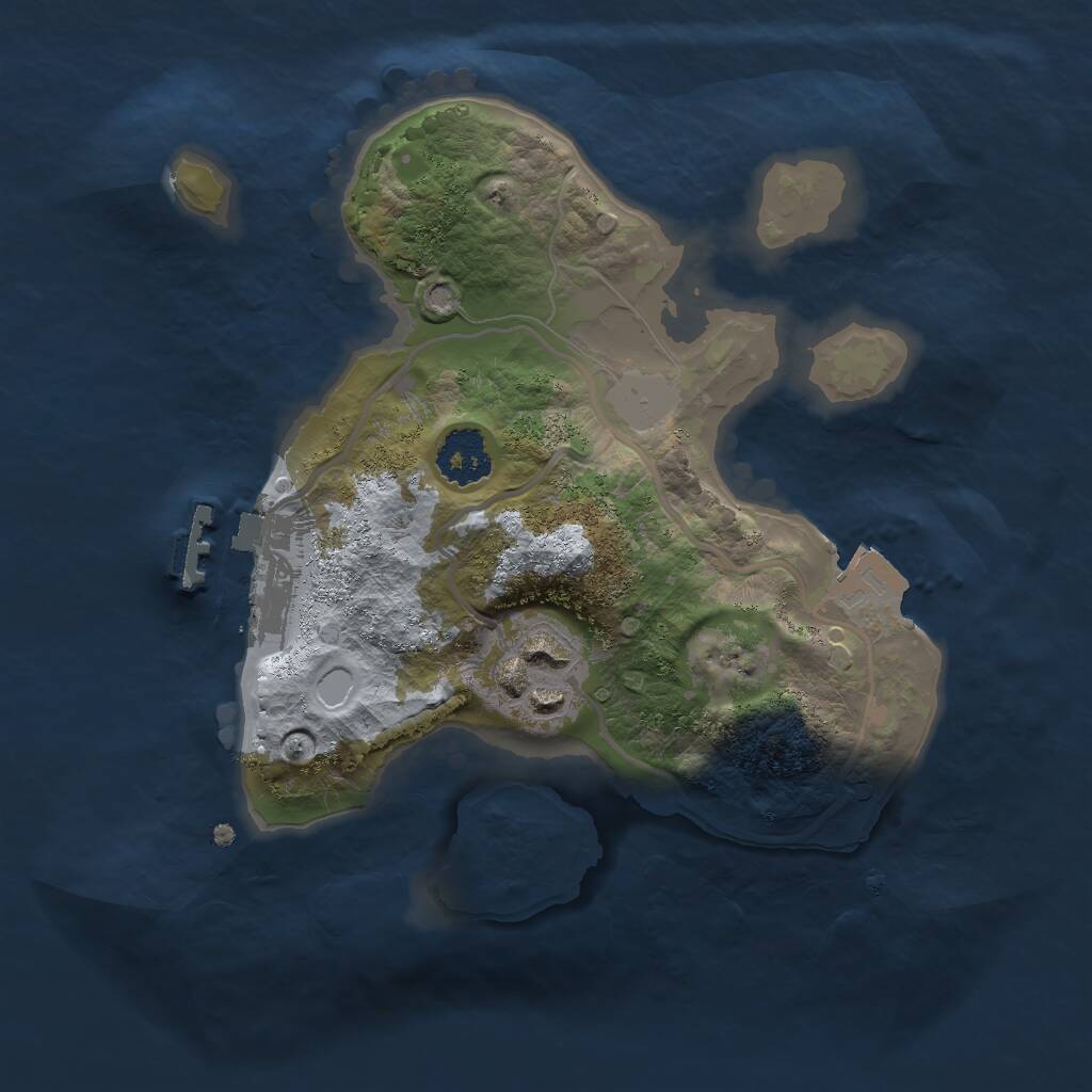 Rust Map: Procedural Map, Size: 2000, Seed: 524, 3 Monuments
