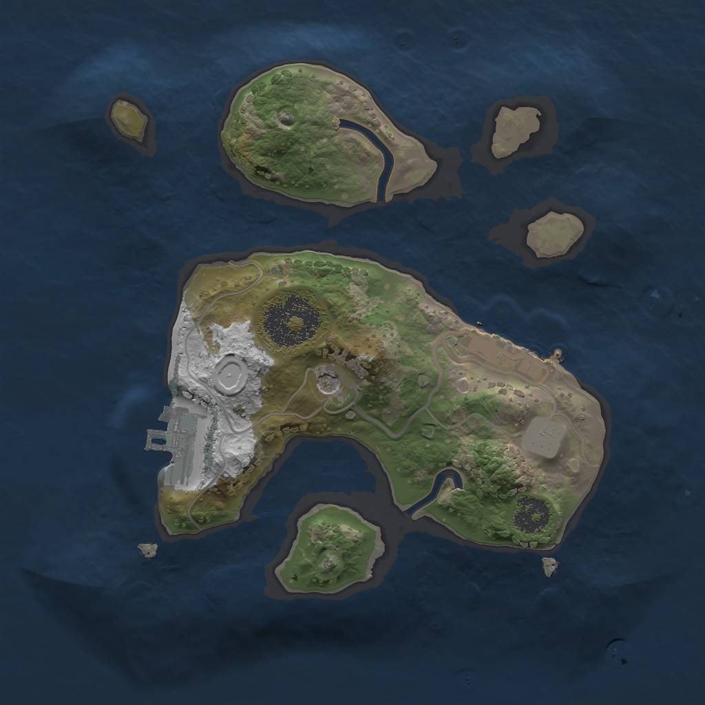 Rust Map: Procedural Map, Size: 2000, Seed: 524, 8 Monuments