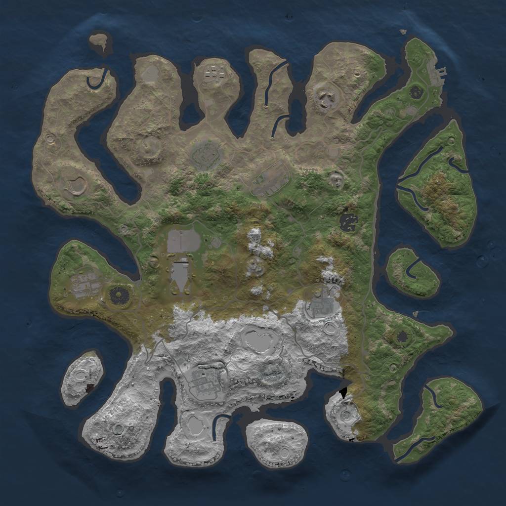 Rust Map: Procedural Map, Size: 4000, Seed: 1516415, 17 Monuments