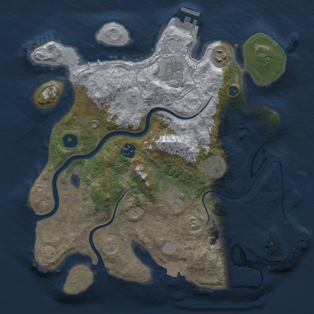 Rust Map: Procedural Map, Size: 3265, Seed: 28498, 11 Monuments