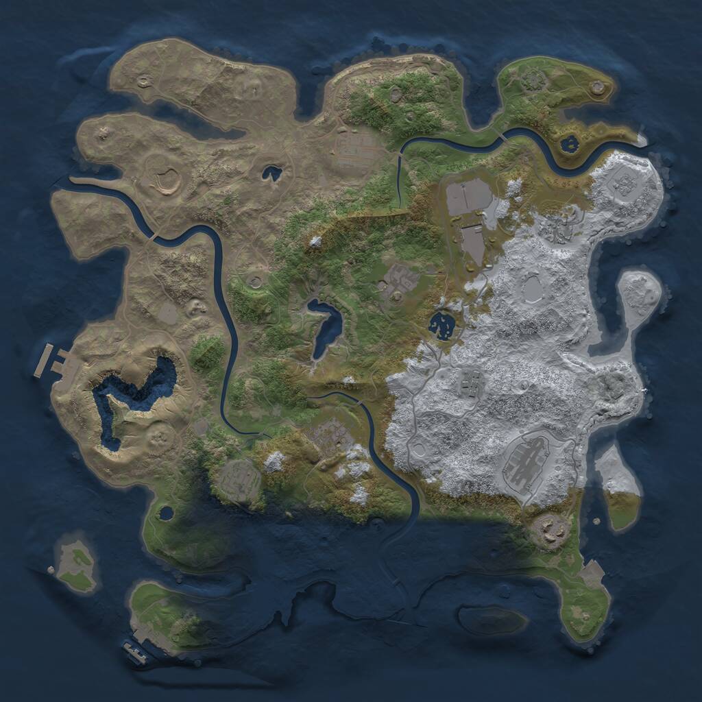 Rust Map: Procedural Map, Size: 4000, Seed: 2048278580, 17 Monuments