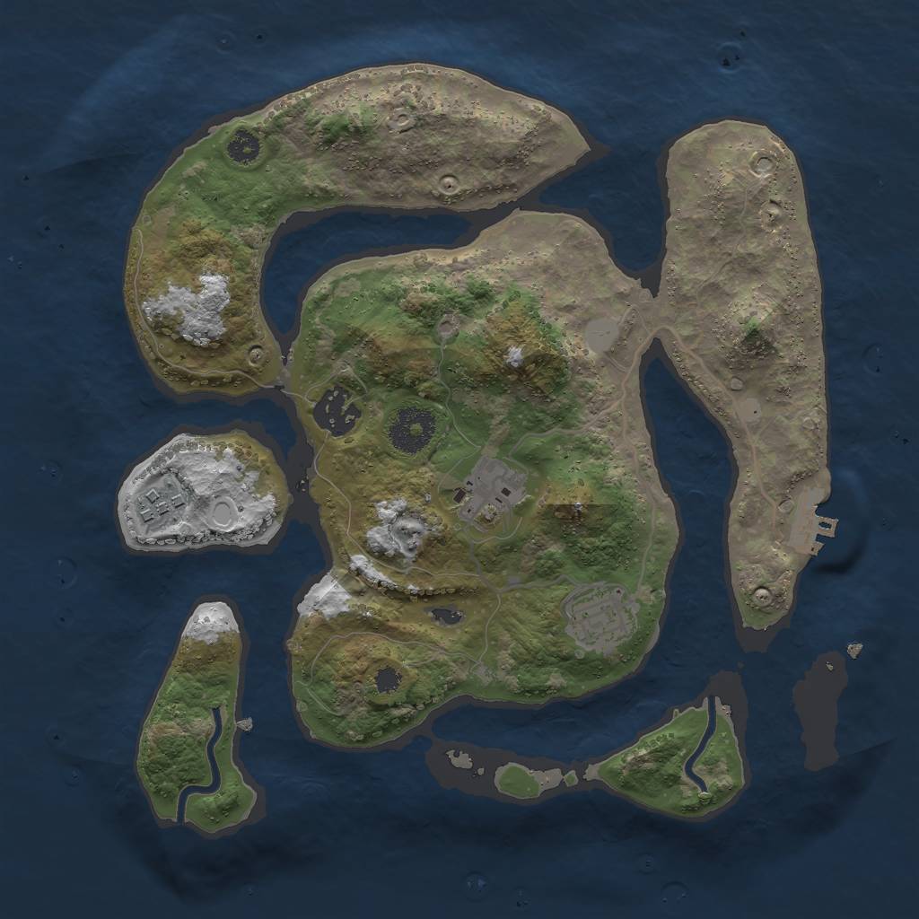 Rust Map: Procedural Map, Size: 3000, Seed: 630363311, 10 Monuments