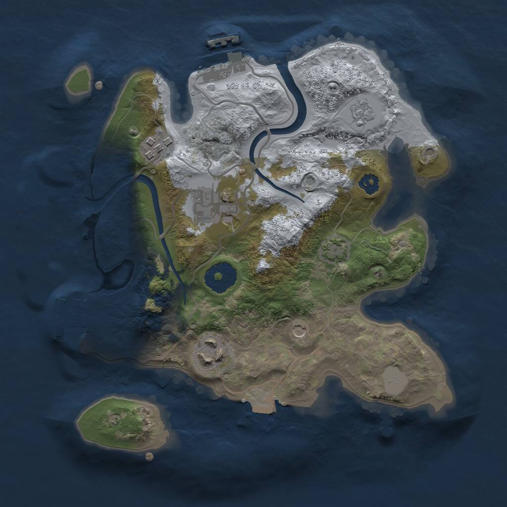 Rust Map: Procedural Map, Size: 2500, Seed: 1480435986, 9 Monuments