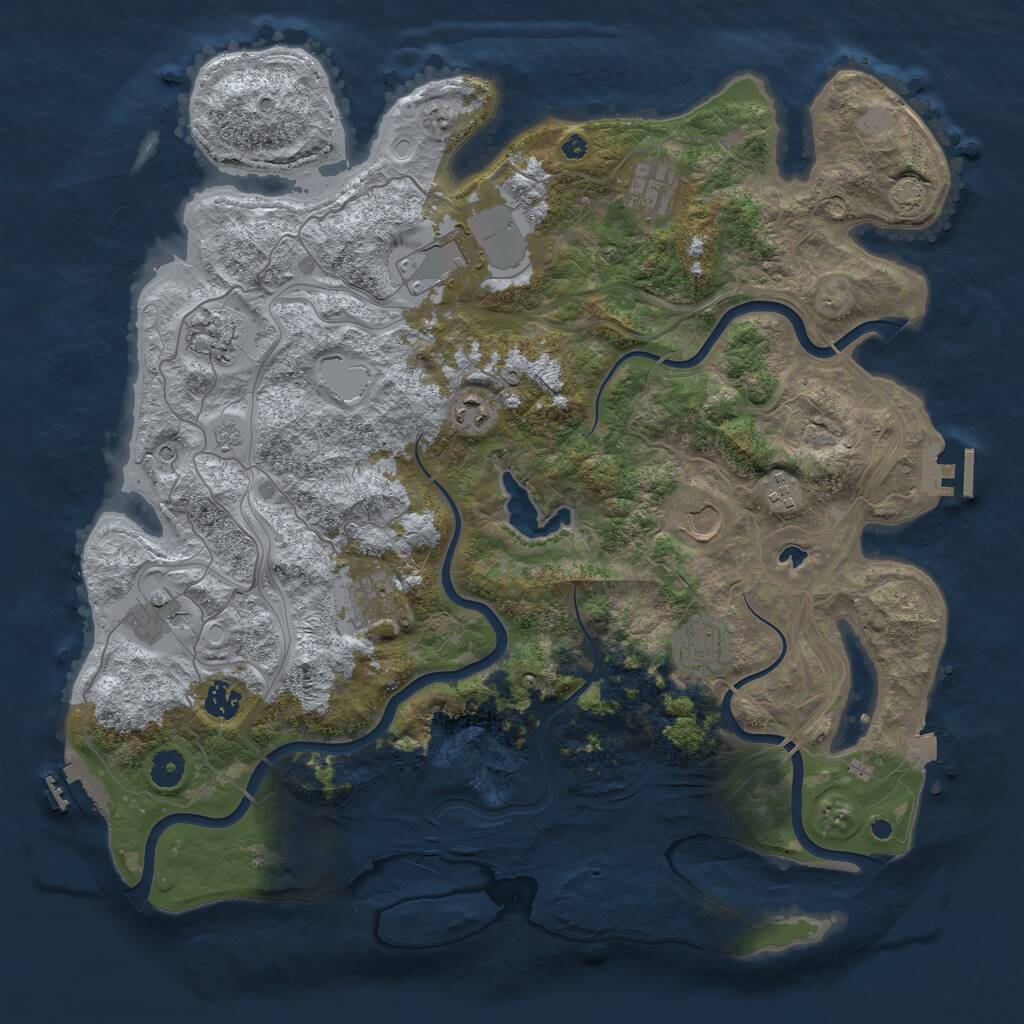 Rust Map: Procedural Map, Size: 4250, Seed: 2862, 16 Monuments