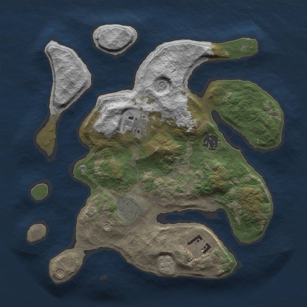 Rust Map: Barren, Size: 3000, Seed: 62411, 8 Monuments