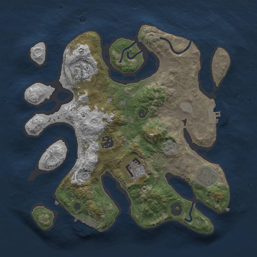 Rust Map: Procedural Map, Size: 3000, Seed: 269723939, 13 Monuments