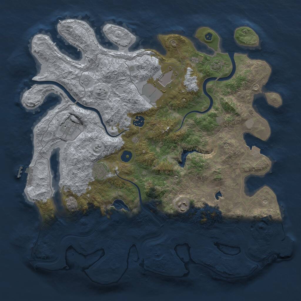 Rust Map: Procedural Map, Size: 4000, Seed: 378988, 12 Monuments